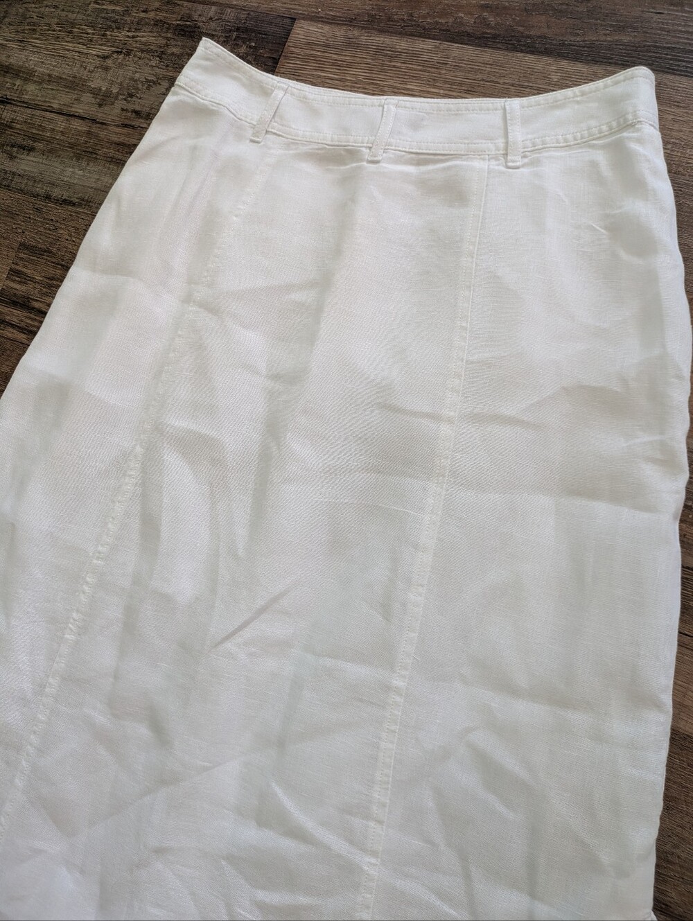 NWT Talbots White Linen Button Front Midi Skirt Size 4 Classic Summer - Picture 9 of 16